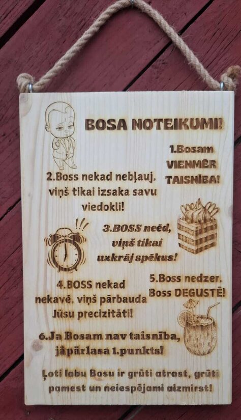Plāksne "Bosa noteikumi"